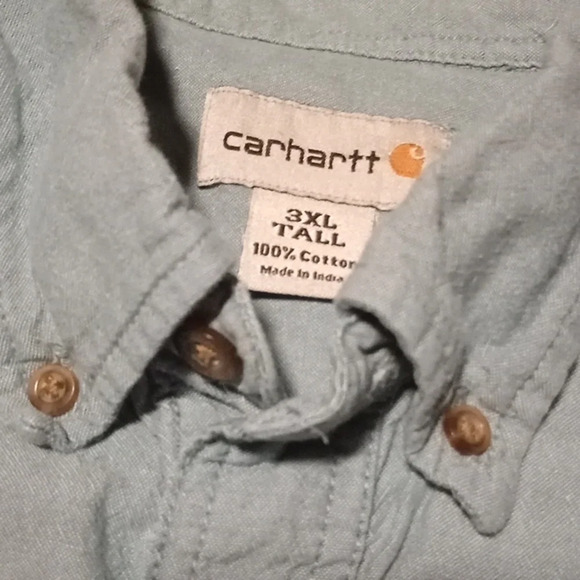 Carhartt 3XL men's relaxed fit 100% cotton blue shirts, excellent condition - Picture 2 of 3